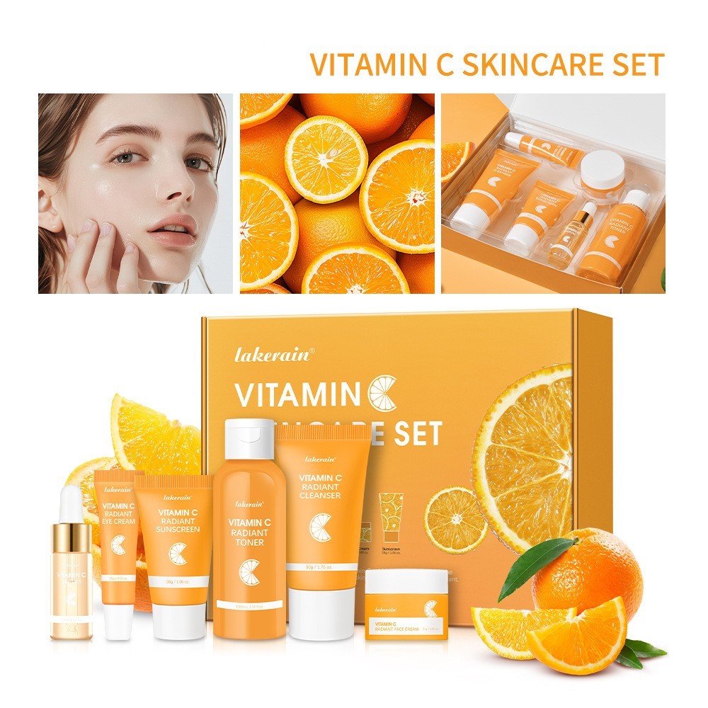 Lakerain Vitamin C Skincare Set 6-Piece Facial Care Kit