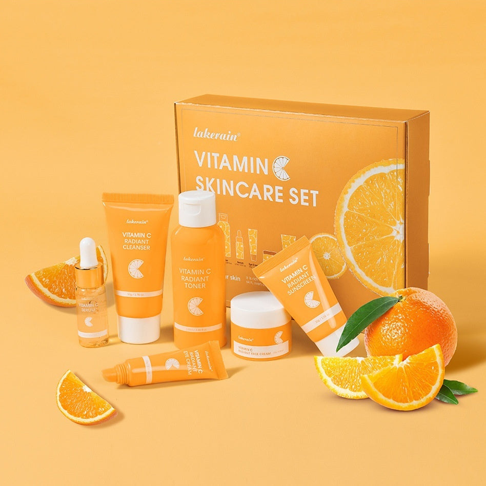 Lakerain Vitamin C Skincare Set 6-Piece Facial Care Kit